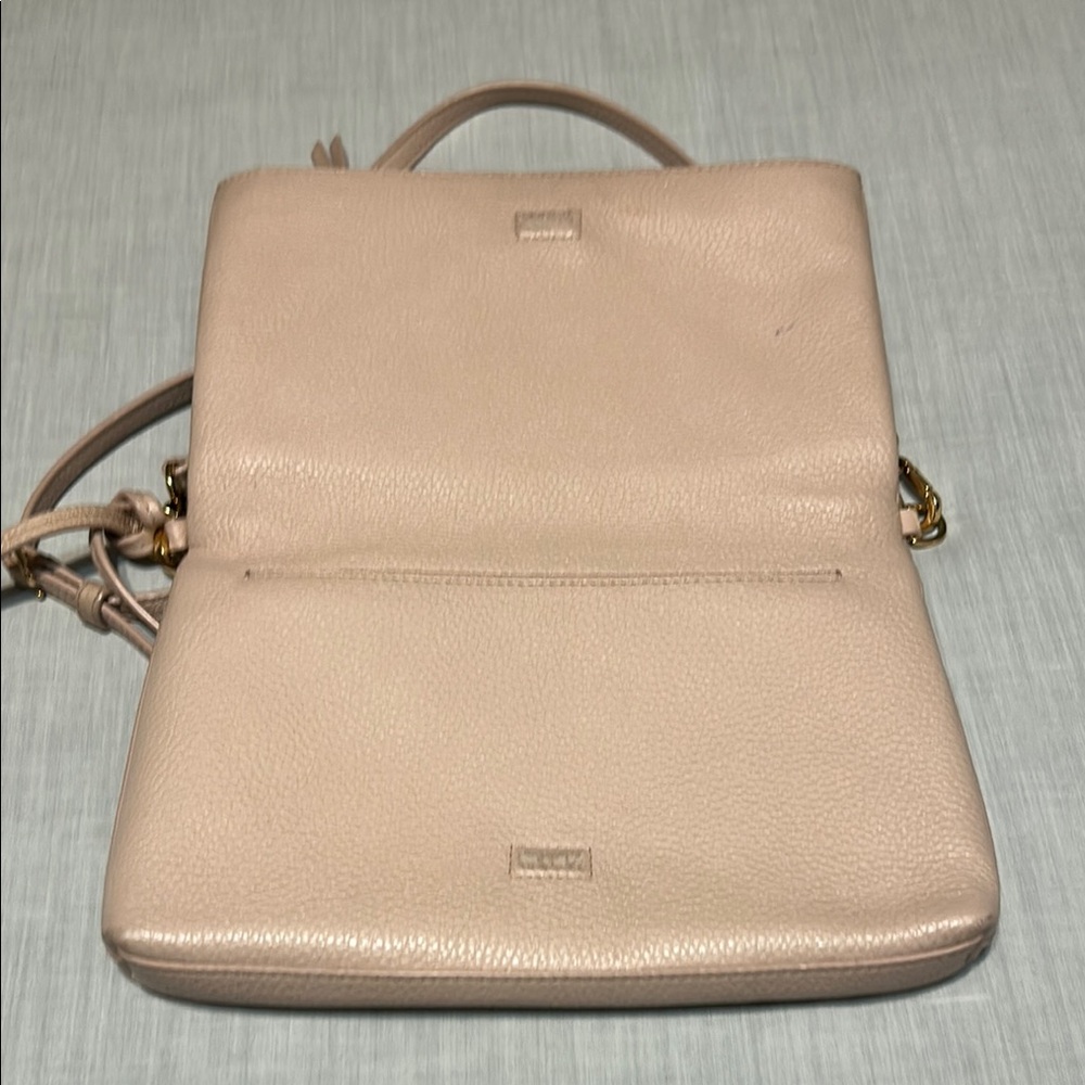 Tory Burch Thea Fold Over Messenger Pink Crossbody Bag with Adjustable Strap - Picture 5 of 10